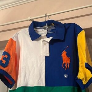 Polo Ralph Lauren Big Pony Color-Blocked Polo Shirt Men’s XL Custom Slim Fit